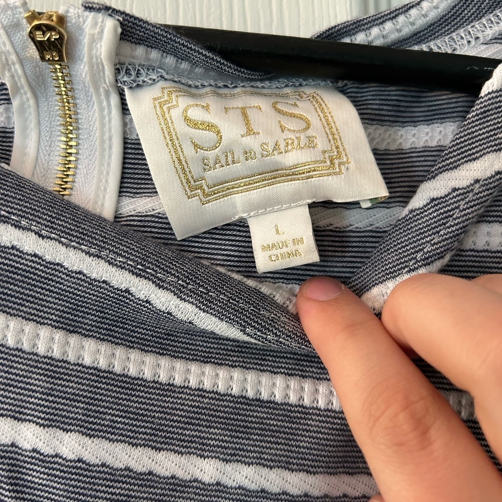 Sail to Sable blue & white striped dress - Picture 4 of 4